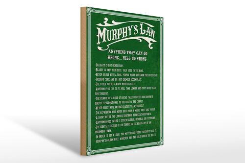 Holzschild Spruch 30x40cm Murphy's Law Anything That Can