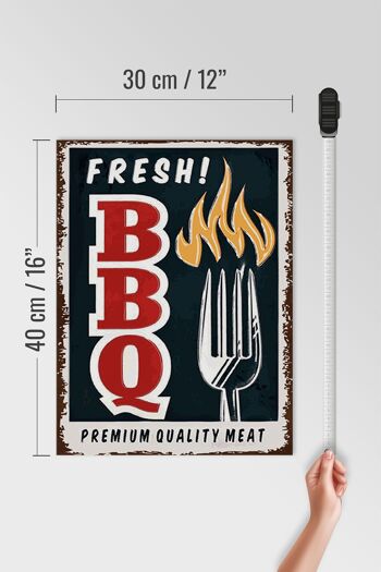 Panneau en bois indiquant 30x40cm Fresh BBQ Grill Premium Quality 4