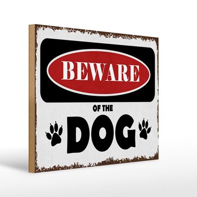 Cartello in legno con scritta 40x30 cm attenzione al cane, attenzione al cane