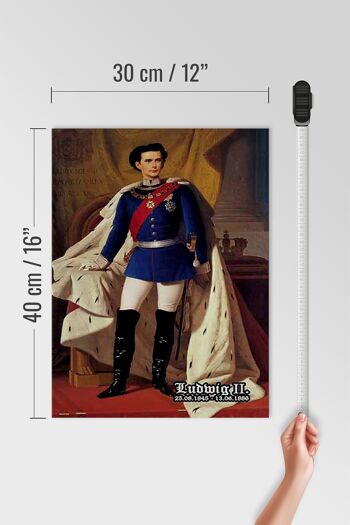 Panneau en bois portrait 30x40cm Louis II Roi 1845 Bavière 4