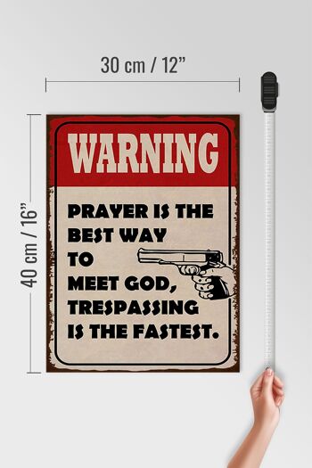 Panneau en bois indiquant que la prière d'avertissement de 30 x 40 cm est le meilleur moyen de 4