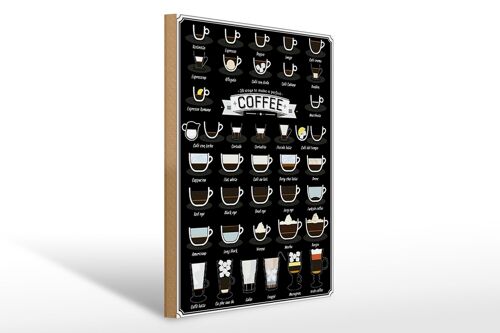 Holzschild Spruch 30x40cm Coffee 38 ways to make a perfect