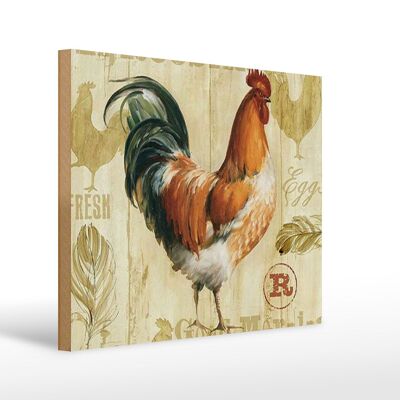 Panneau en bois disant 40x30cm poules poules oeufs oeufs frais