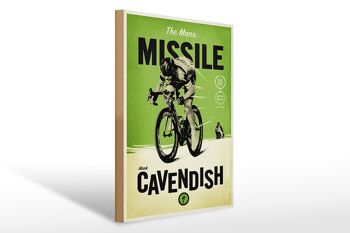 Panneau en bois vélo 30x40cm le missile Manx Mark Cavendish 1