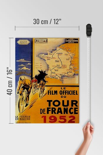 Panneau en bois disant 30x40cm le film vélo Tour France 1952 4