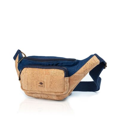 Denim and cork waist bag