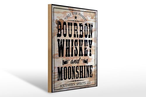 Holzschild 30x40cm Bourbon Whiskey only thr finest