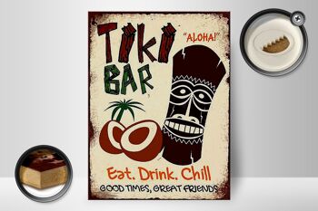 Panneau en bois indiquant 30x40cm TIKI Bar Aloha eat drink chill 2
