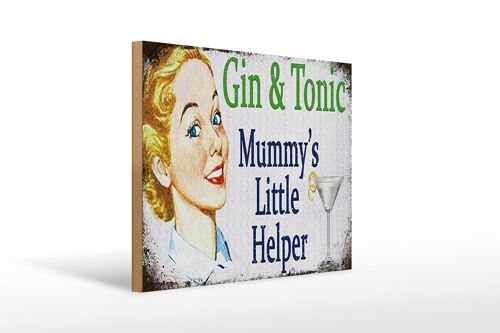 Holzschild Spruch 40x30cm Gin Tonic Mummy´s little helper