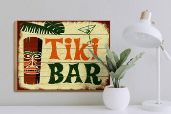 Panneau en bois indiquant 40x30cm TIKI Bar Cocktail 3