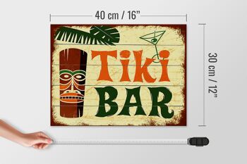 Panneau en bois indiquant 40x30cm TIKI Bar Cocktail 4