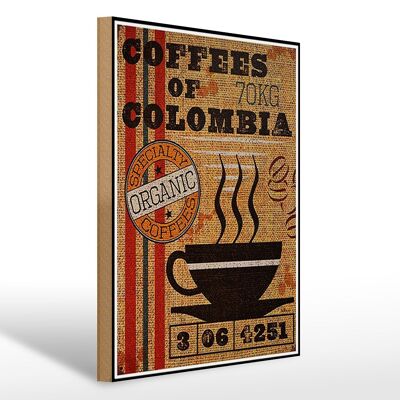 Cartel de madera cafe 30x40cm cafes colombia cafe organico