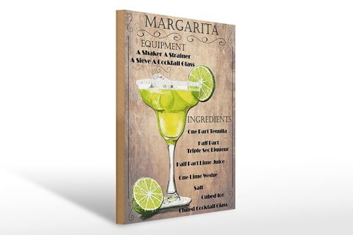 Holzschild 30x40cm Margarita Equipment ingredients beige Schild