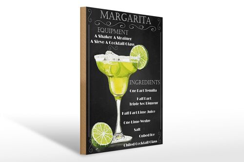 Holzschild 30x40cm Margarita Equipment ingredients