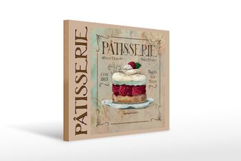 Panneau en bois indiquant 40x30cm Gâteau Tartes Pâtisserie Paris 1