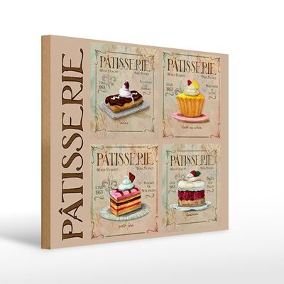 Panneau en bois indiquant 40x30cm Patisserie Cake Type Bakery