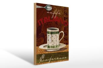 Plaque en bois café 30x40cm tasse à expresso Caffe Italiano 1