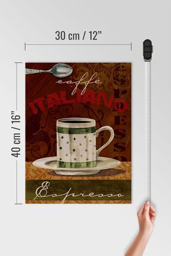 Plaque en bois café 30x40cm tasse à expresso Caffe Italiano 4