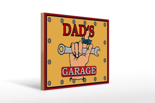 Holzschild Spruch 40x30cm dad´s Garage Papa Werkstatt