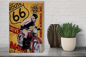 Panneau en bois Pin Up 30x40cm Route 66 la route mère Motel 3