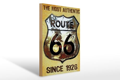 Holzschild Retro 30x40cm Wappen Route 66 since 1926 USA