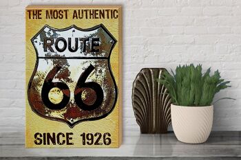 Panneau en bois rétro 30x40cm blason Route 66 depuis 1926 USA 3