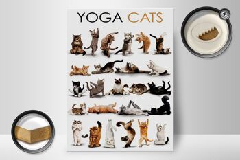 Panneau en bois animaux 30x40cm Yoga Cats cadeaux chats 2