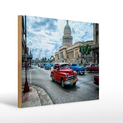 Cartello in legno per auto 40x30 cm auto d'epoca regalo Cuba Havana