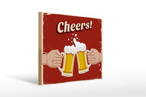 Holzschild 40x30cm Beer Cheers Bier