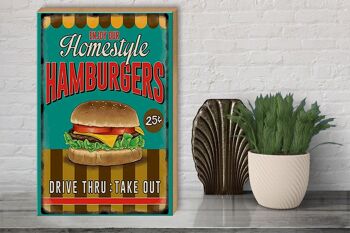 Panneau en bois alimentaire 30x40cm Hamburgers Enjoy Our Homestyle 3