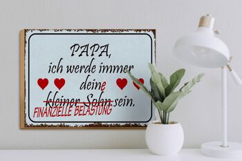 Panneau en bois disant 40x30cm Papa, je serai ton petit fils 3