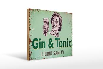 Panneau en bois 40x30cm Gin & Tonic Liauid Sanity 1