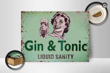 Panneau en bois 40x30cm Gin & Tonic Liauid Sanity 2