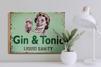 Panneau en bois 40x30cm Gin & Tonic Liauid Sanity 3