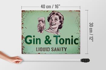 Panneau en bois 40x30cm Gin & Tonic Liauid Sanity 4