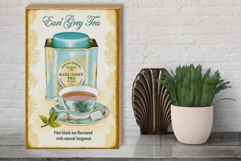 Plaque en bois thé 30x40cm Thé Earl Grey thé noir bergamote 3