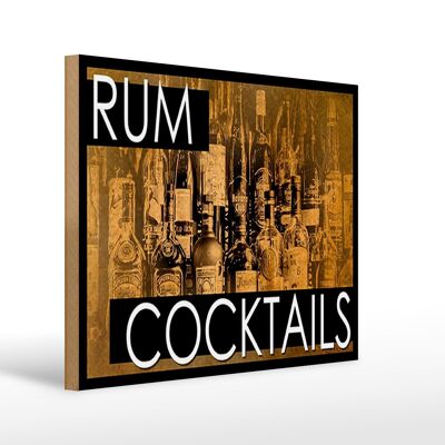 Cartello in legno 40x30 cm Cocktail al rum