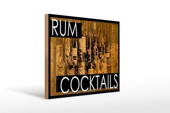 Panneau en bois 40x30cm Rhum Cocktails 1