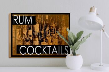 Panneau en bois 40x30cm Rhum Cocktails 3
