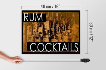 Panneau en bois 40x30cm Rhum Cocktails 4