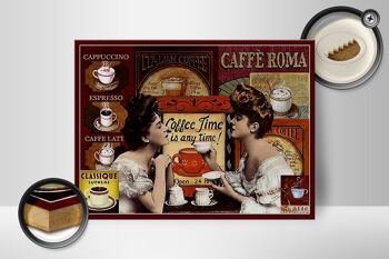 Panneau en bois café 40x30cm Coffee Roma time is any time 2