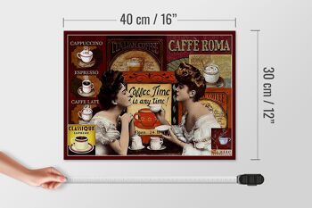 Panneau en bois café 40x30cm Coffee Roma time is any time 4