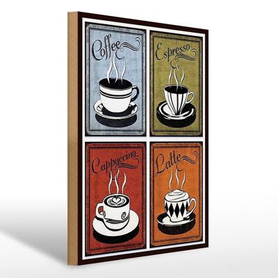 Holzschild Kaffee 30x40cm Coffee Espresso Cappuccino Latte