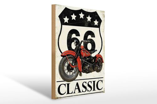 Holzschild Retro 30x40cm Motorrad classic 66 5 Sterne