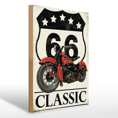 Holzschild Retro 30x40cm Motorrad classic 66 5 Sterne
