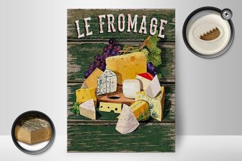 Panneau en bois alimentaire 30x40cm Le Fromage variétés de fromages Fromage 2