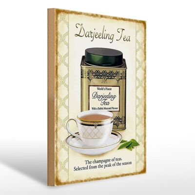 Holzschild Tee 30x40cm Darjeeling Tea champagne of teas