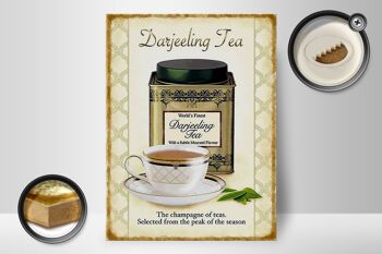 Plaque en bois thé 30x40cm Darjeeling Tea champagne des thés 2