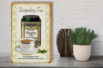 Plaque en bois thé 30x40cm Darjeeling Tea champagne des thés 3