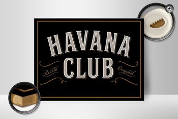 Panneau en bois indiquant 40x30cm Havana Club 2